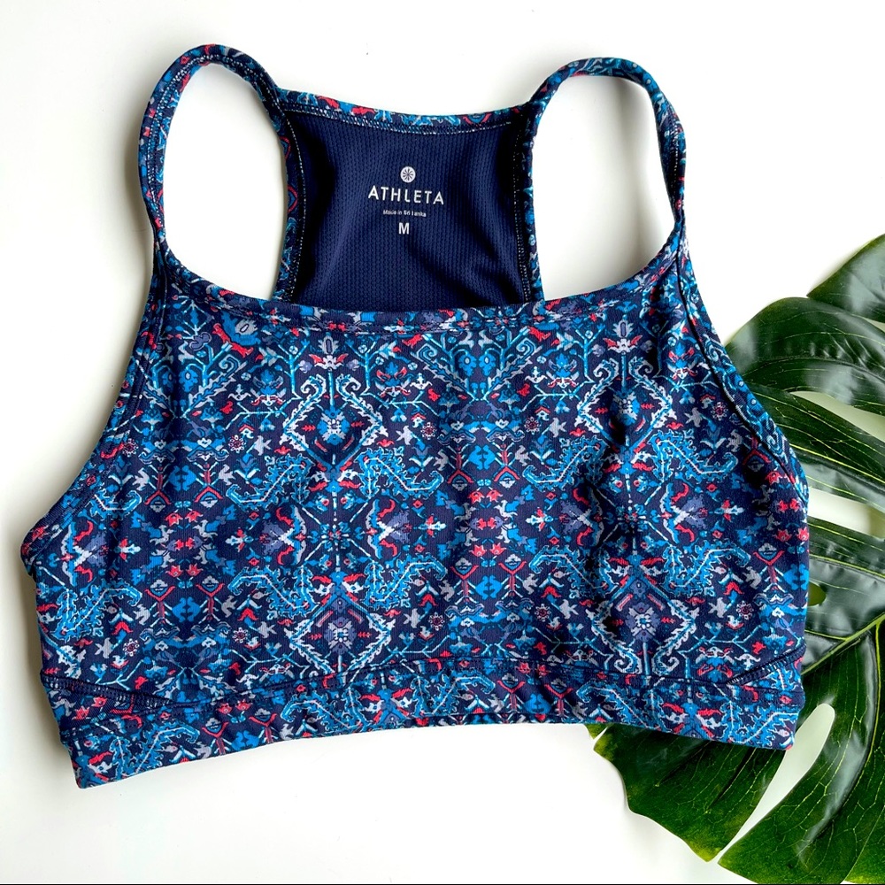 Athleta M Blue Native Yoga Sport Bra